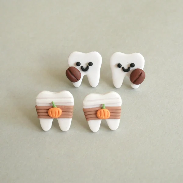 Coffe Bean & Pumpkin Earrings